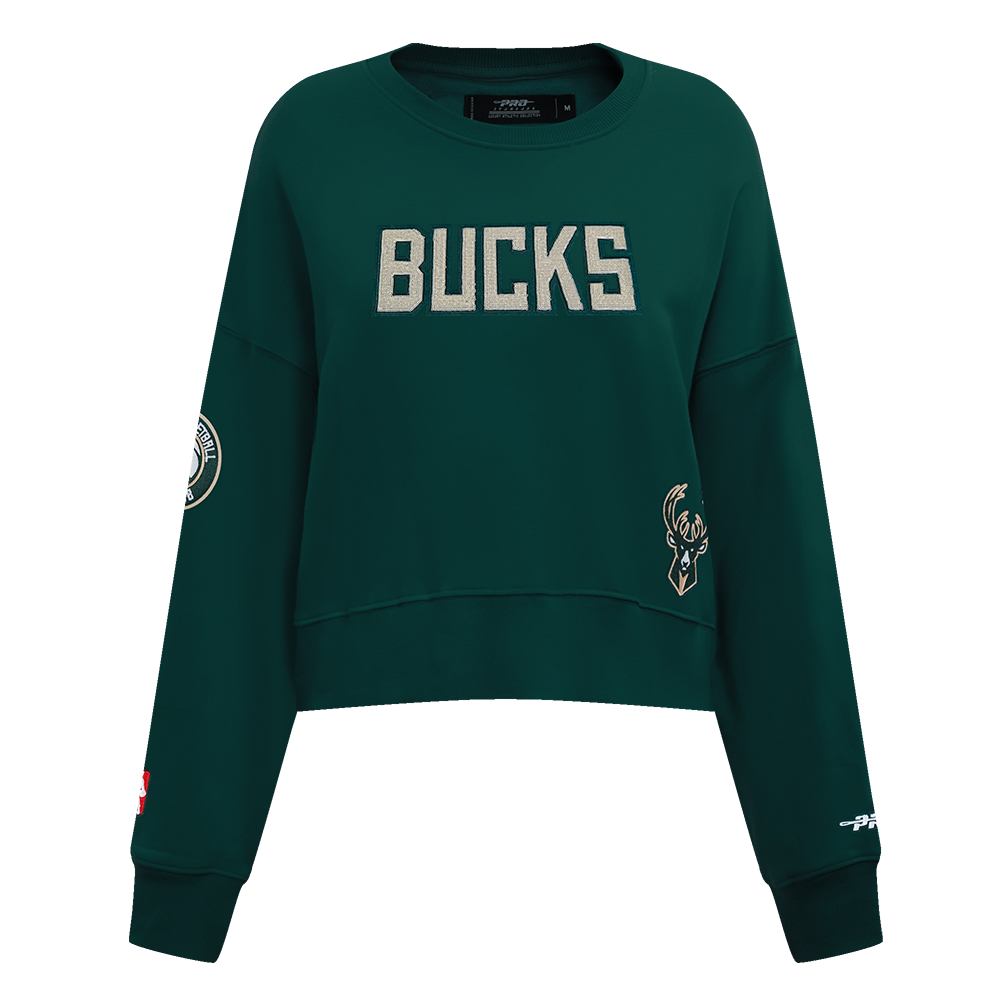 SUDADERA DE CUELLO REDONDO NBA MILWAUKEE BUCKS GAME DAY CLASSICS PARA MUJER