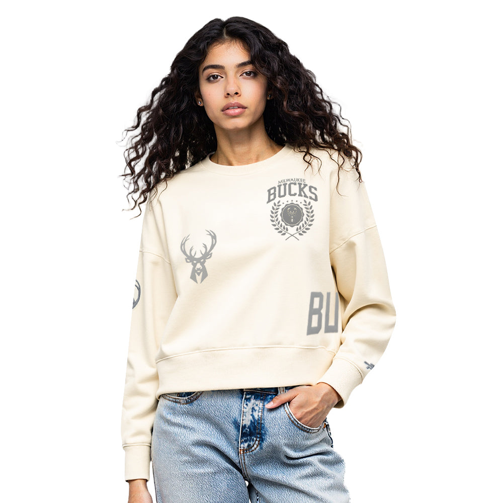 SUDADERA DE CUELLO REDONDO NBA MILWAUKEE BUCKS STREET TEAM PARA MUJER