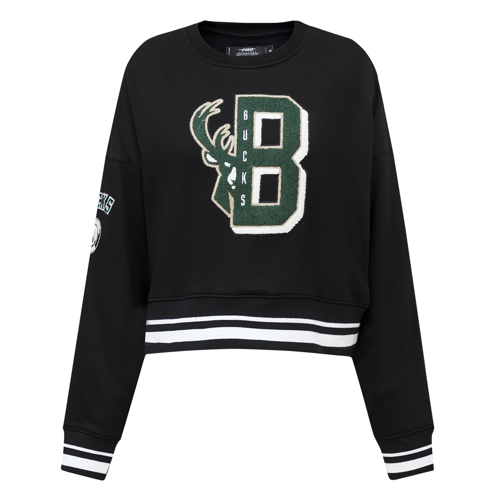 SUDADERA DE CUELLO REDONDO NBA MILWAUKEE BUCKS MASH UP PARA MUJER