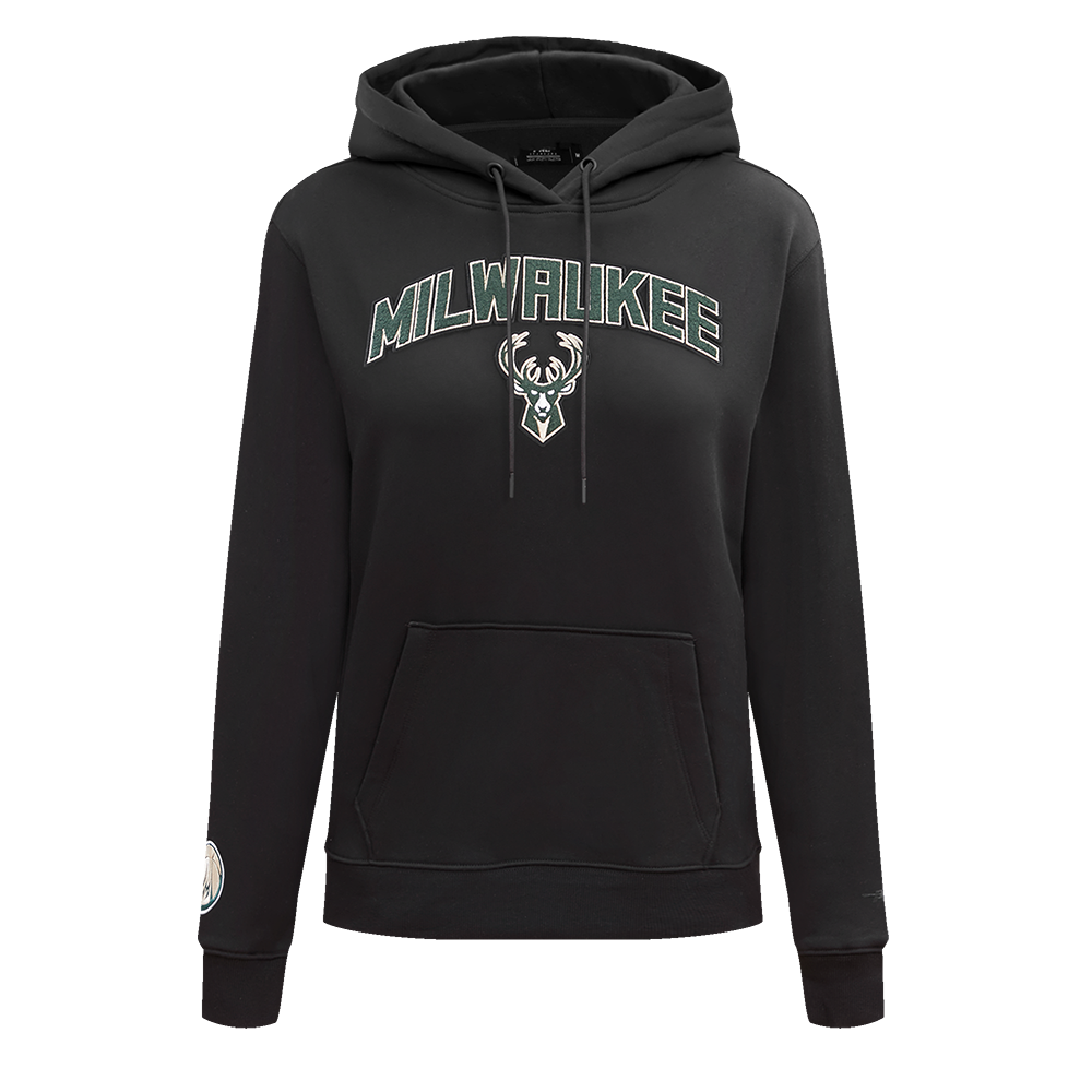 SUDADERA CON GORRO NBA MILWAUKEE BUCKS CLASSIC ESSENTIALS PARA MUJER