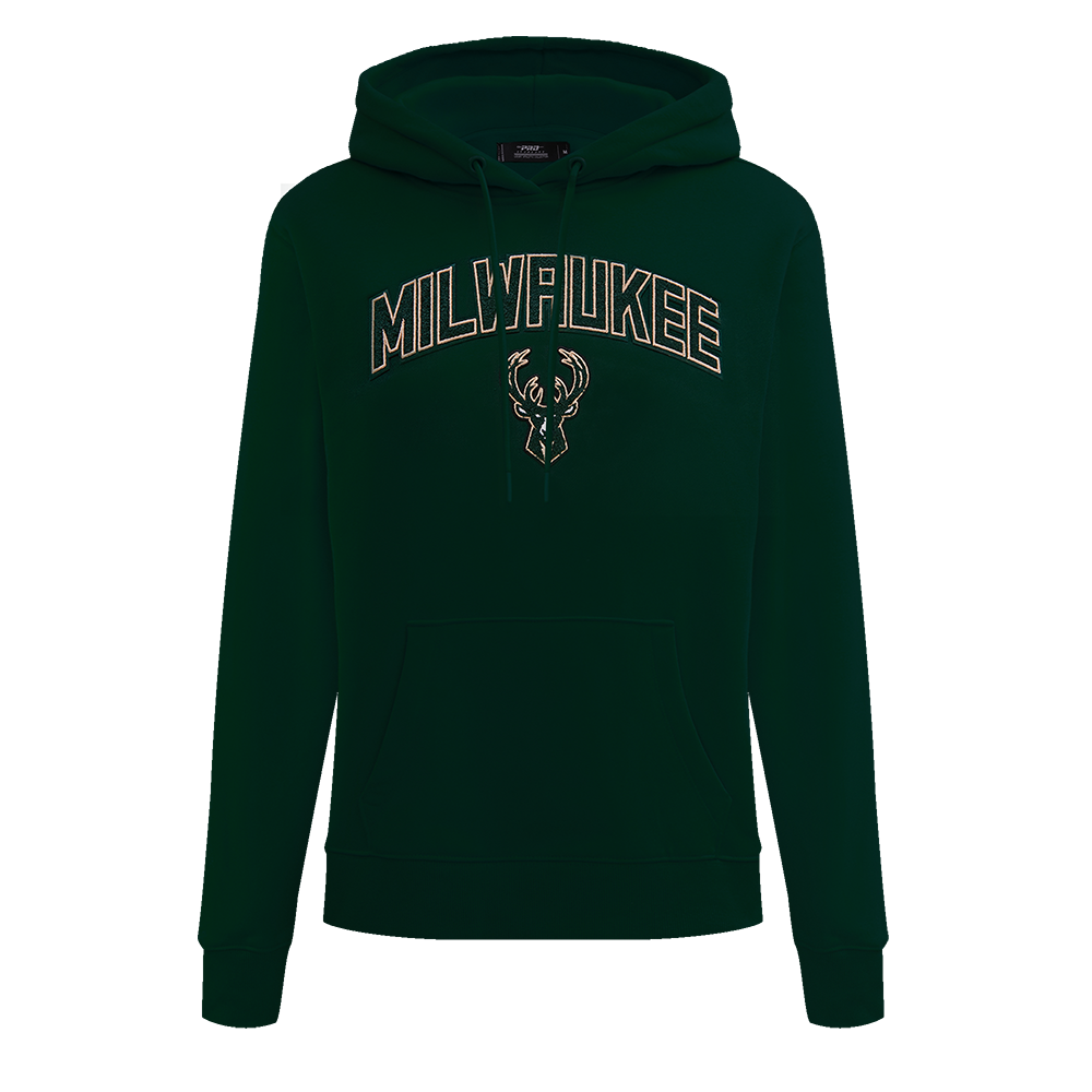 SUDADERA CON GORRO NBA MILWAUKEE BUCKS CLASSIC ESSENTIALS PARA MUJER