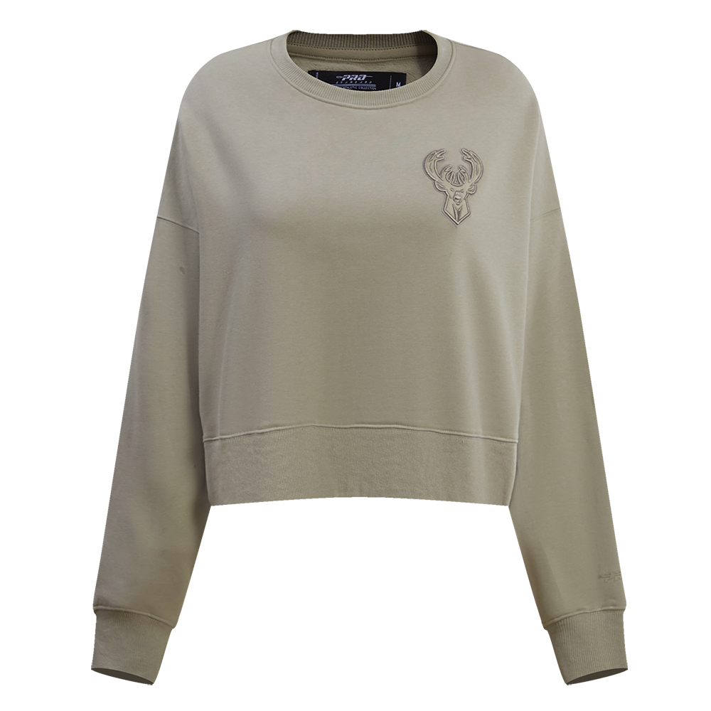 SUDADERA DE CUELLO REDONDO NBA MILWAUKEE BUCKS NEUTRAL PARA MUJER