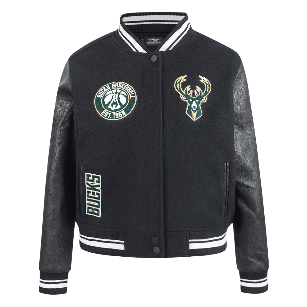CHAMARRA UNIVERSITARIA NBA MILWAUKEE BUCKS RETRO CLASSICS PARA MUJER