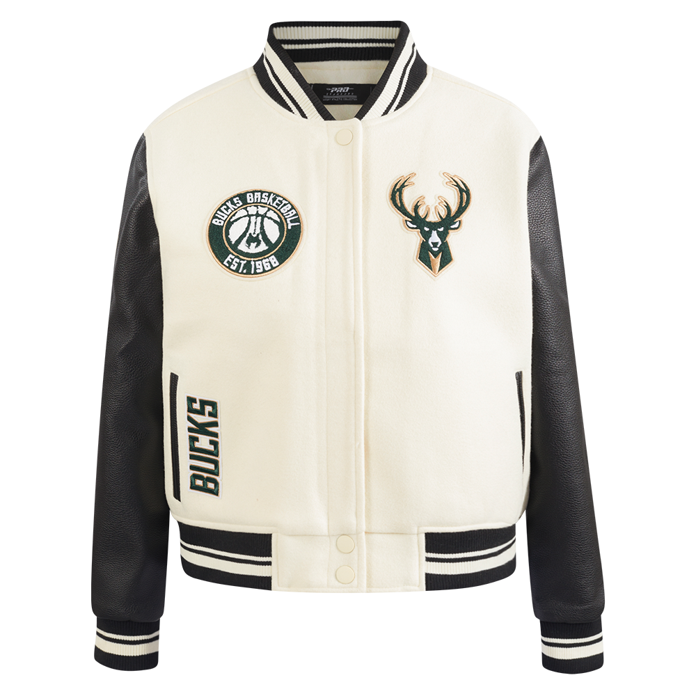 CHAMARRA UNIVERSITARIA NBA MILWAUKEE BUCKS RETRO CLASSICS PARA MUJER