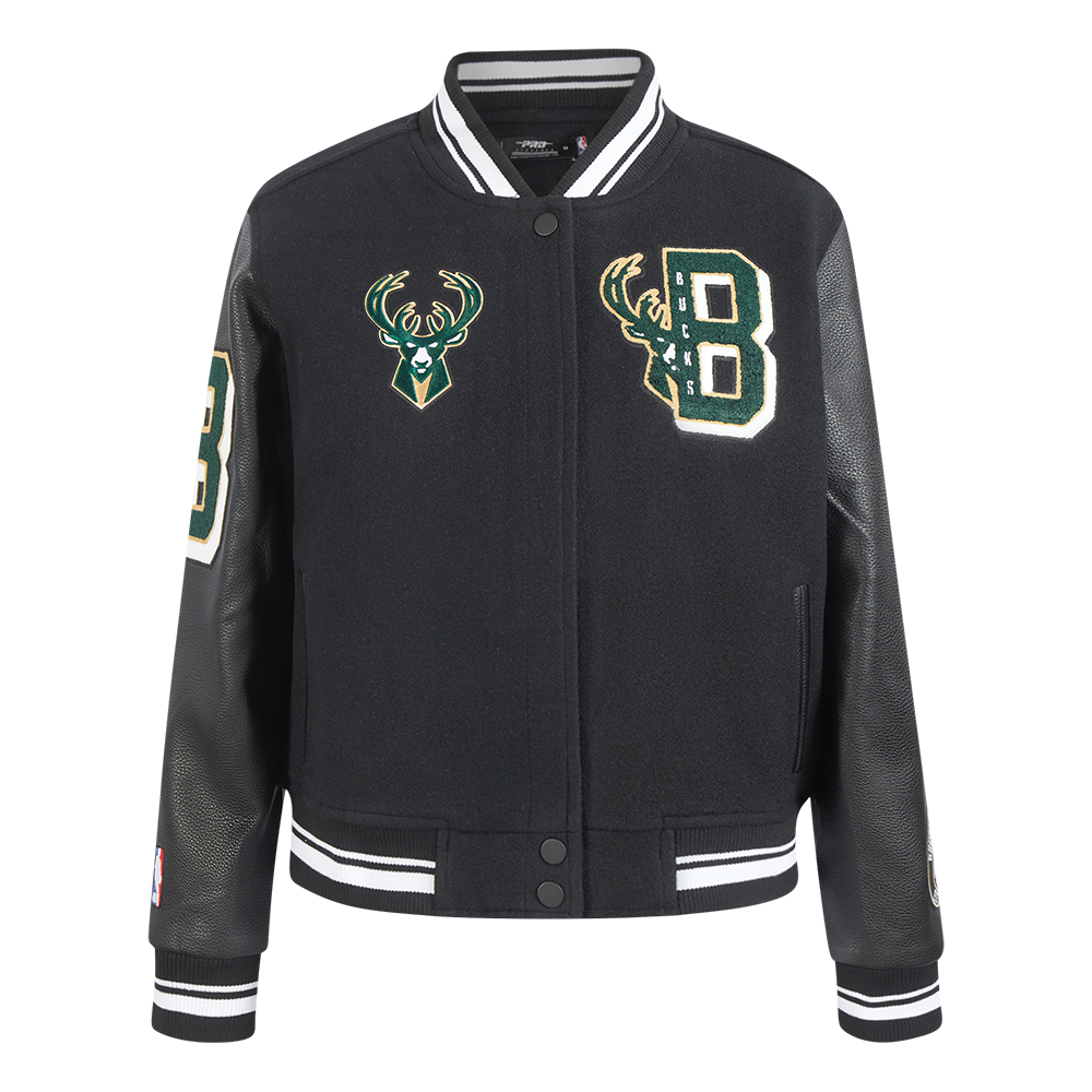 CHAMARRA UNIVERSITARIA NBA MILWAUKEE BUCKS MASH UP PARA MUJER