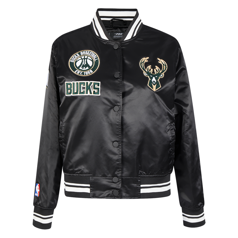 CHAMARRA DE SATÉN NBA MILWAUKEE BUCKS RETRO CLASSICS PARA MUJER