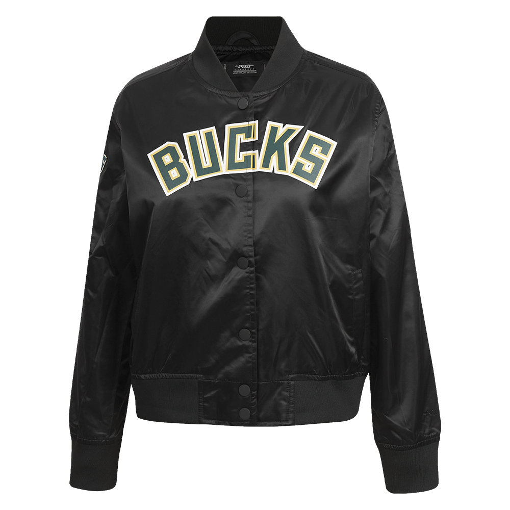 CHAMARRA DE SATÍN NBA MILWAUKEE BUCKS CLASSIC ESSENTIALS PARA MUJER