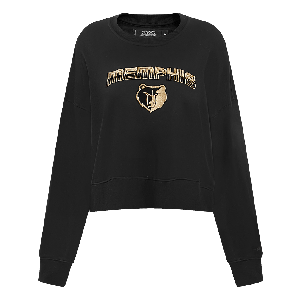 SUDADERA DE CUELLO REDONDO NBA MEMPHIS GRIZZLIES BLACK&GOLD PARA MUJER