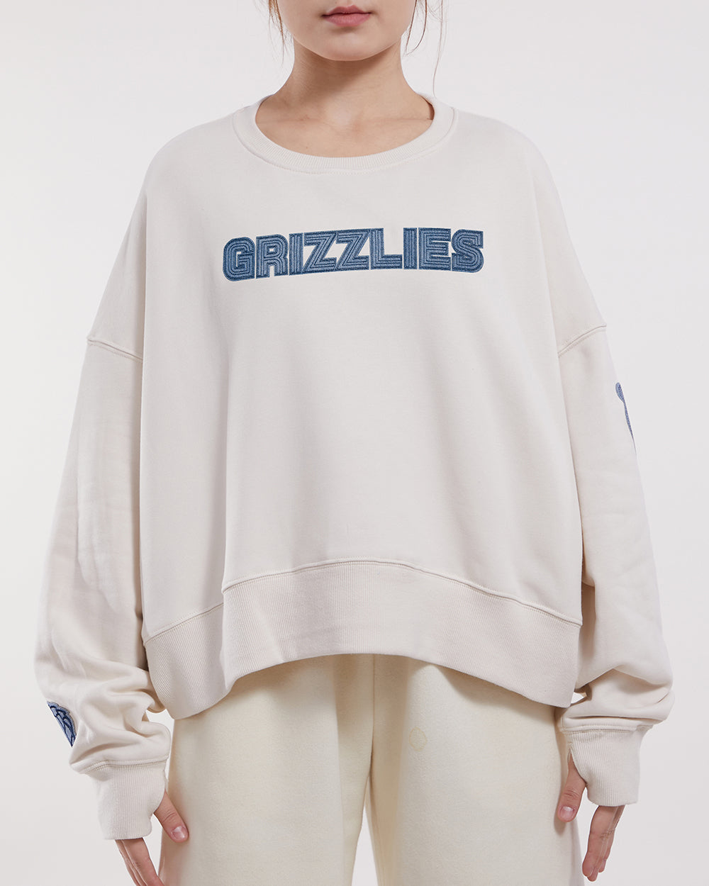SUDADERA DE CUELLO REDONDO NBA MEMPHIS GRIZZLIES VARSITY BLUES PARA MUJER