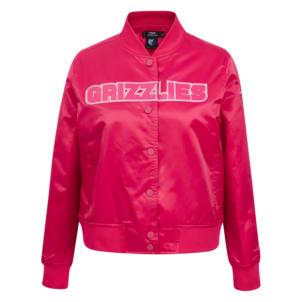 CHAMARRA DE SATÍN NBA MEMPHIS GRIZZLIES CLASSIC TRIPLE PINK PARA MUJER
