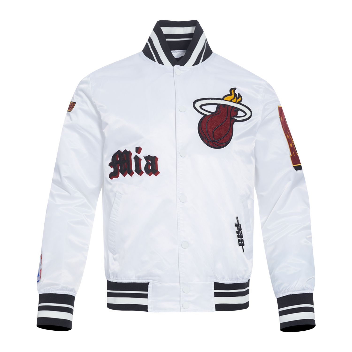 CHAMARRA DE SATÍN NBA MIAMI HEAT OLD ENGLISH