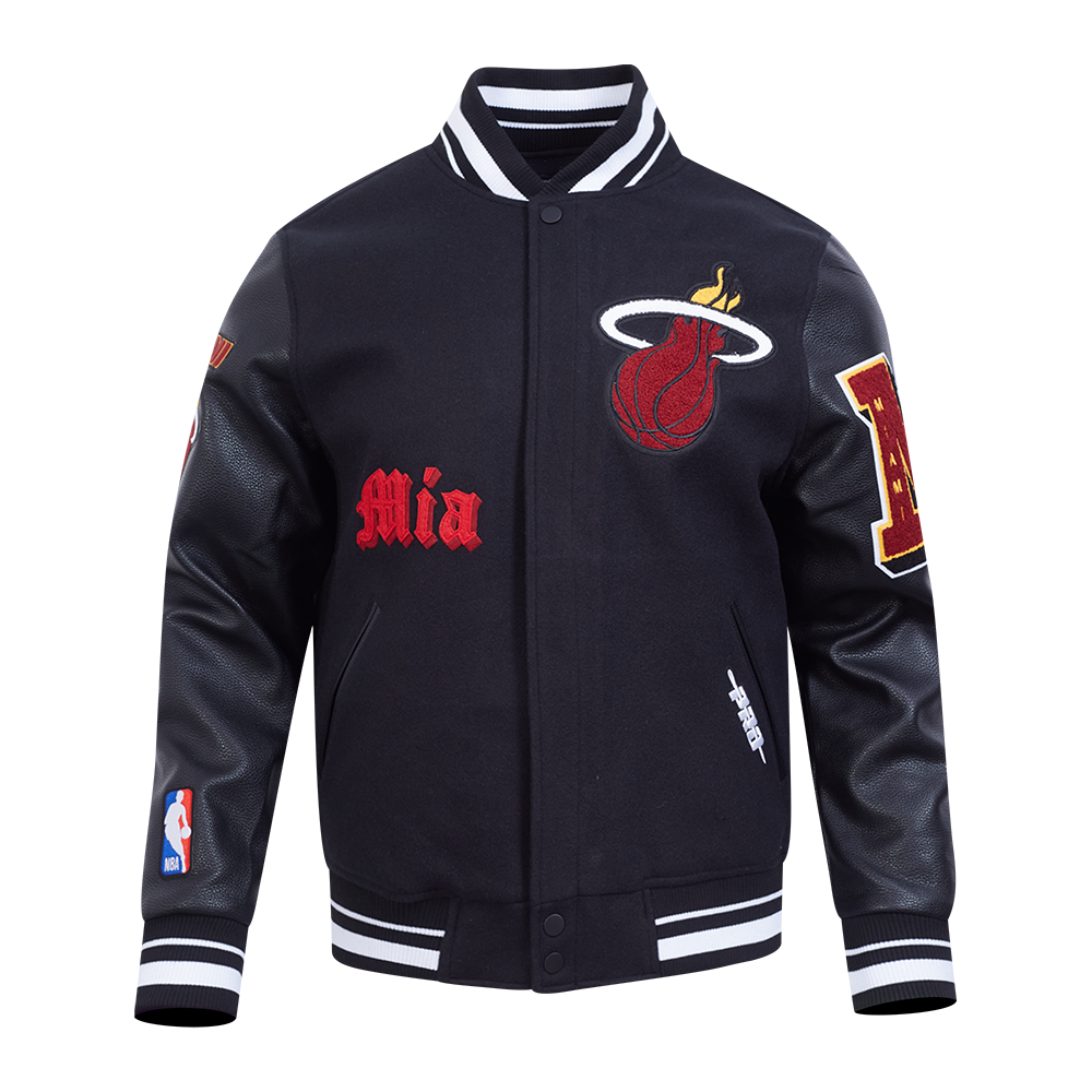 CHAMARRA UNIVERSITARIA NBA MIAMI HEAT OLD ENGLISH