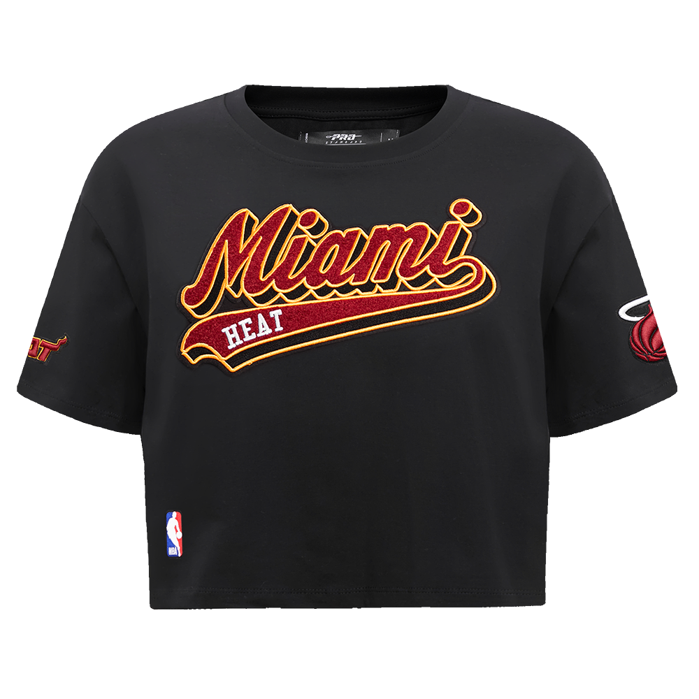 PLAYERA CROP NBA MIAMI HEAT SCRIPT TAIL PARA MUJER