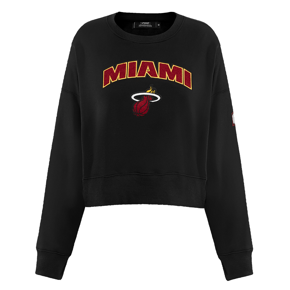 SUDADERA DE CUELLO REDONDO NBA MIAMI HEAT CLASSIC CHENILLE PARA MUJER