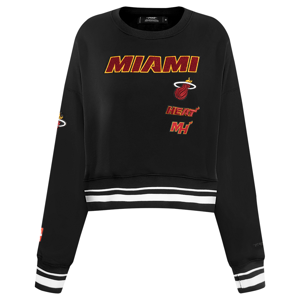 SUDADERA DE CUELLO REDONDO NBA MIAMI HEAT RETRO CLASSICS PARA MUJER