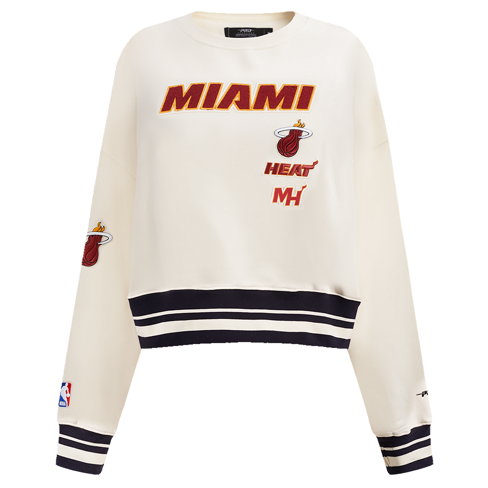 SUDADERA DE CUELLO REDONDO NBA MIAMI HEAT RETRO CLASSICS PARA MUJER