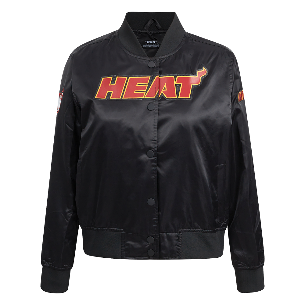 CHAMARRA DE SATÍN NBA MIAMI HEAT CLASSIC ESSENTIALS PARA MUJER