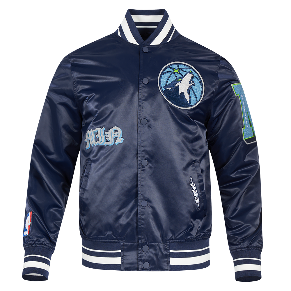 CHAMARRA DE SATÍN NBA MINNESOTA TIMBERWOLVES OLD ENGLISH