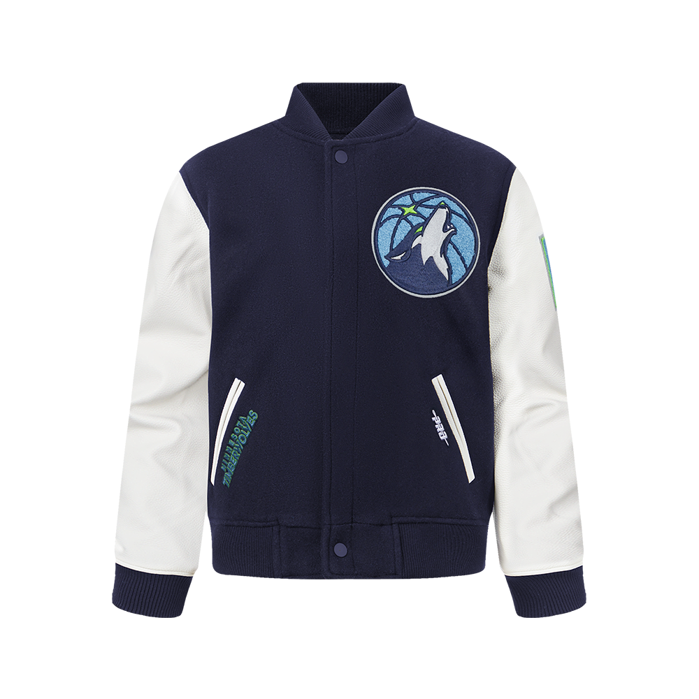 CHAMARRA UNIVERSITARIA NBA MINNESOTA TIMBERWOLVES CLASSIC CHENILLE PARA NIÑO JUNIOR