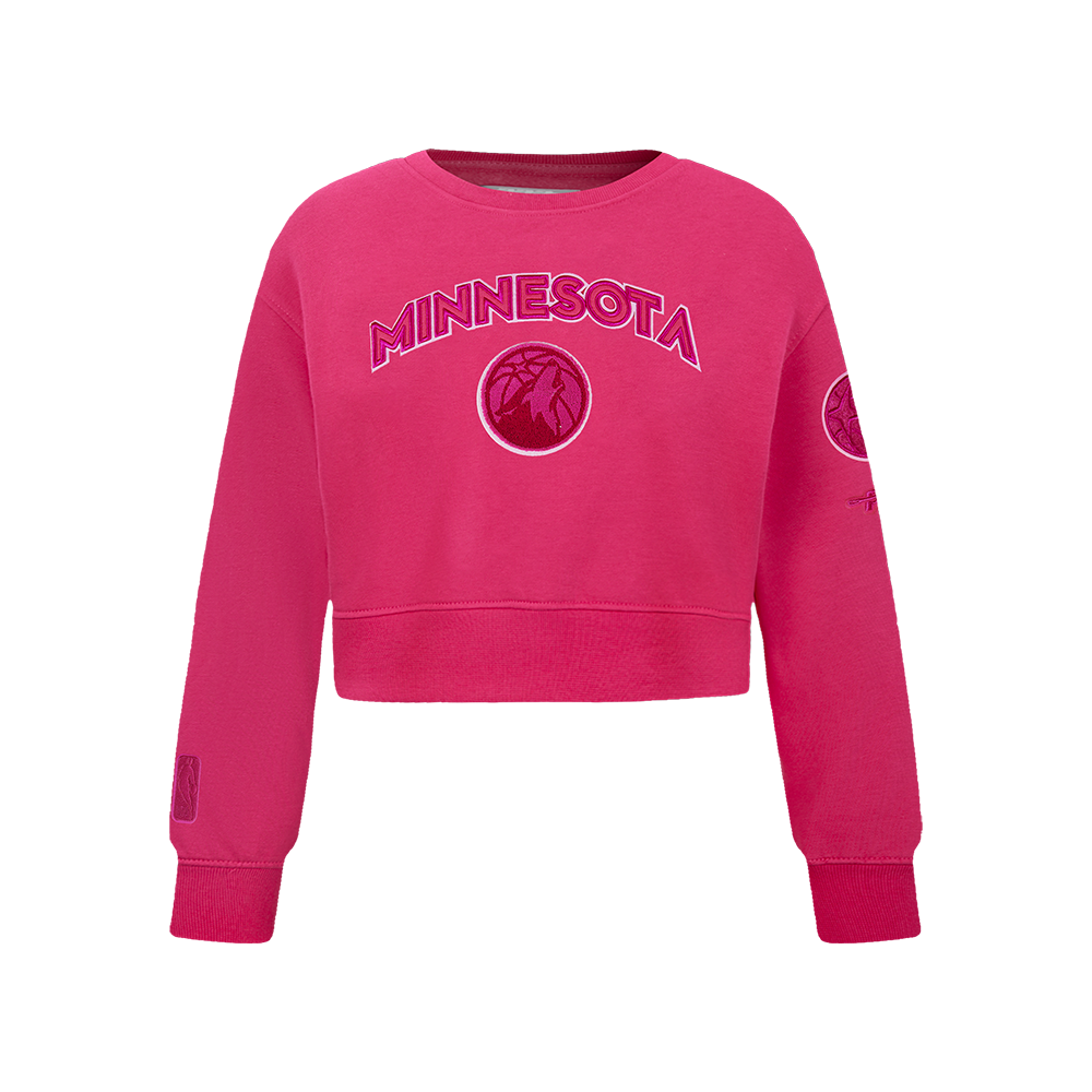 SUDADERA DE CUELLO REDONDO NBA MINNESOTA TIMBERWOLVES CLASSIC TRIPLE PINK PARA NIÑA JUNIOR