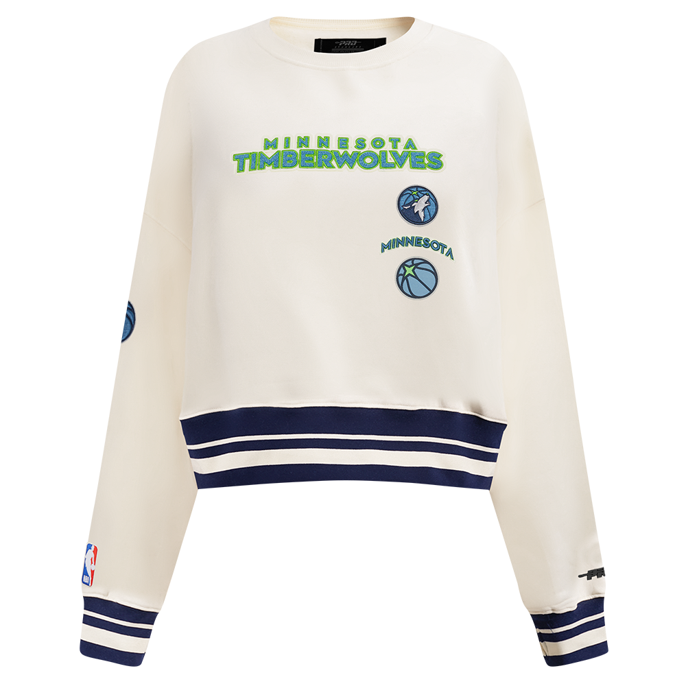 SUDADERA DE CUELLO REDONDO NBA MINNESOTA TIMBERWOLVES RETRO CLASSICS PARA MUJER