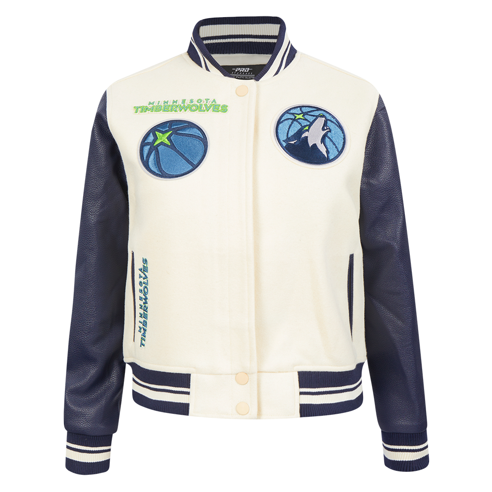 CHAMARRA UNIVERSITARIA NBA MINNESOTA TIMBERWOLVES RETRO CLASSICS PARA MUJER