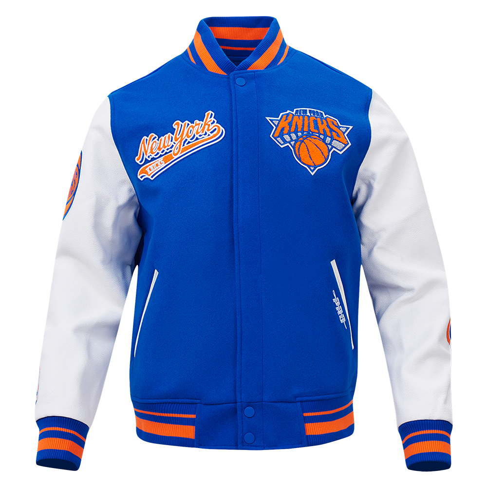 CHAMARRA UNIVERSITARIA NBA NEW YORK KNICKS SCRIPT TAIL