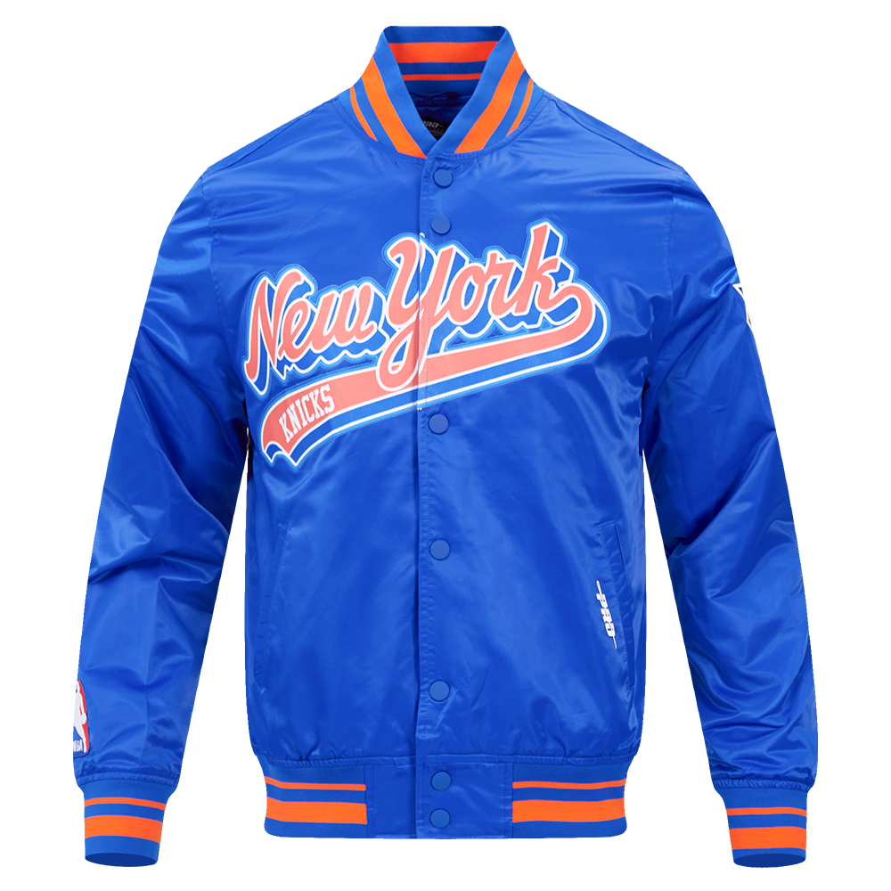 CHAMARRA DE SATÉN NBA NEW YORK KNICKS SCRIPT TAIL