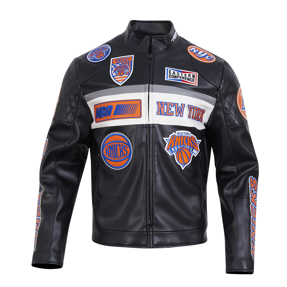 CHAMARRA DE PIEL NBA NEW YORK KNICKS MOTO JACKET