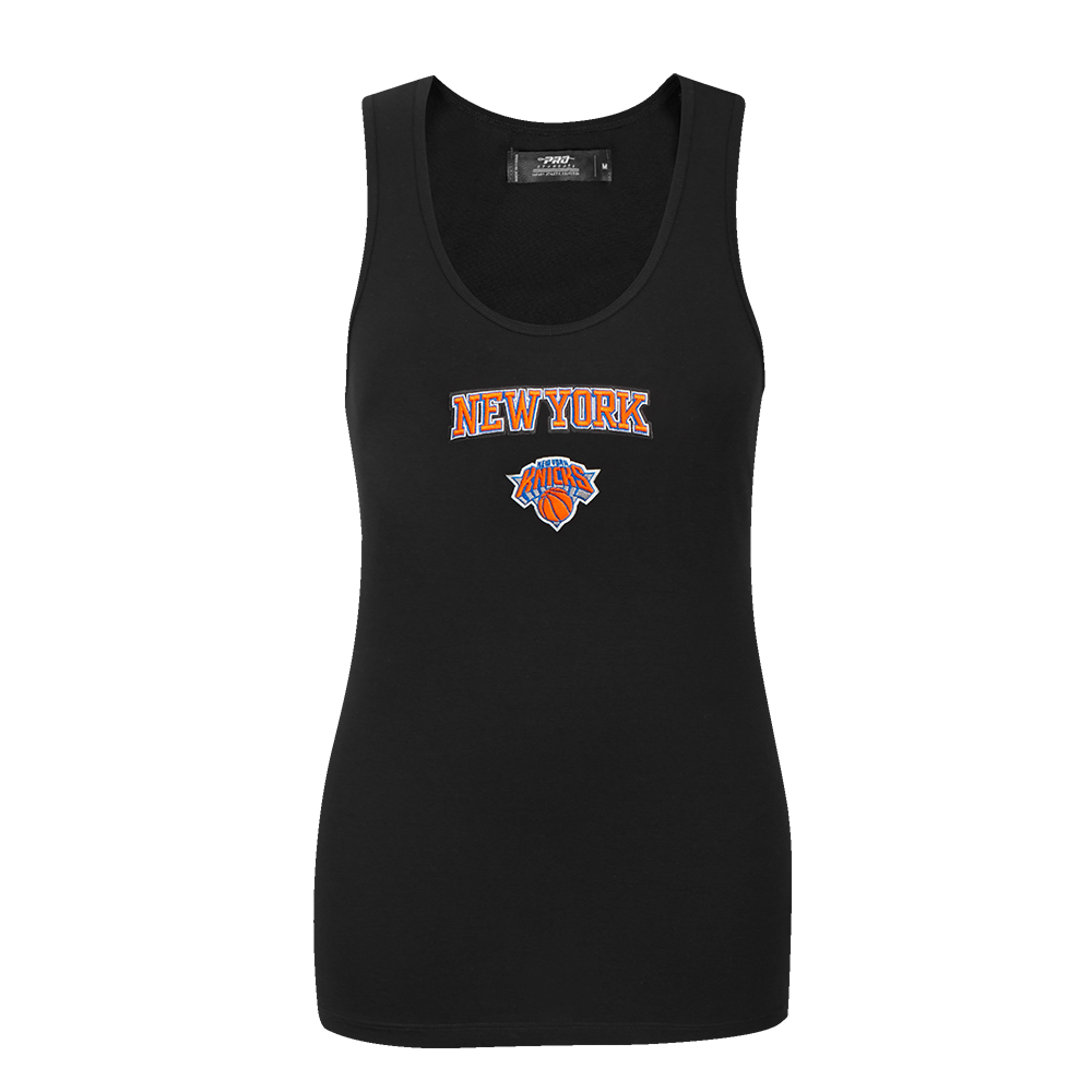 PLAYERA DE TIRANTES DE CORTE RELAJADO NBA NEW YORK KNICKS CLASSIC CHENILLE PARA MUJER