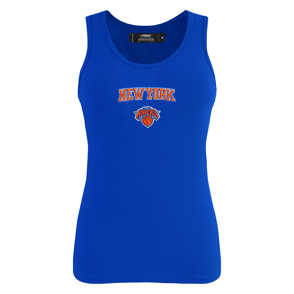 PLAYERA DE TIRANTES DE CORTE RELAJADO NBA NEW YORK KNICKS CLASSIC CHENILLE PARA MUJER