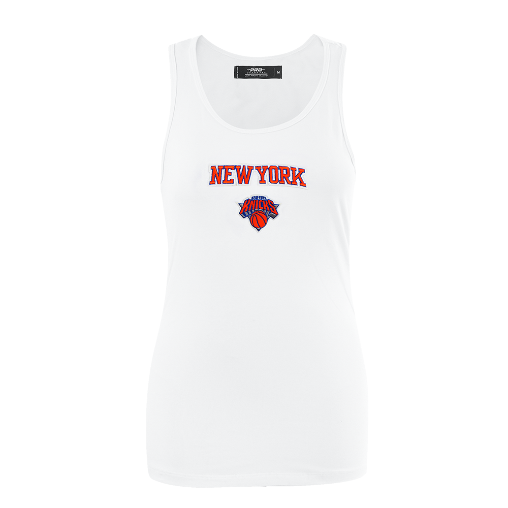 PLAYERA DE TIRANTES DE CORTE RELAJADO NBA NEW YORK KNICKS CLASSIC CHENILLE PARA MUJER