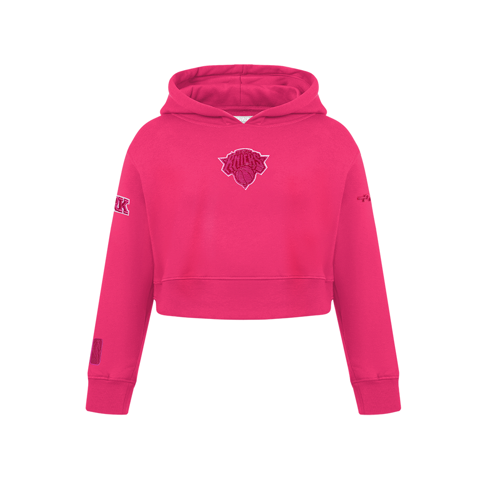 SUDADERA CON GORRO NBA NEW YORK KNICKS CLASSIC TRIPLE PINK PARA NIÑA JUNIOR