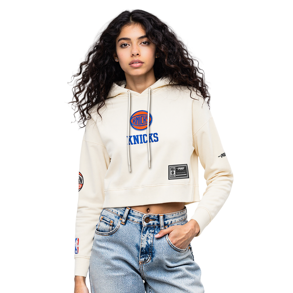 SUDADERA CON GORRO NBA NEW YORK KNICKS MODERN ORIGINALS PARA MUJER