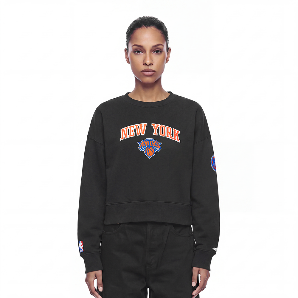 SUDADERA DE CUELLO REDONDO NBA NEW YORK KNICKS CLASSIC CHENILLE PARA MUJER