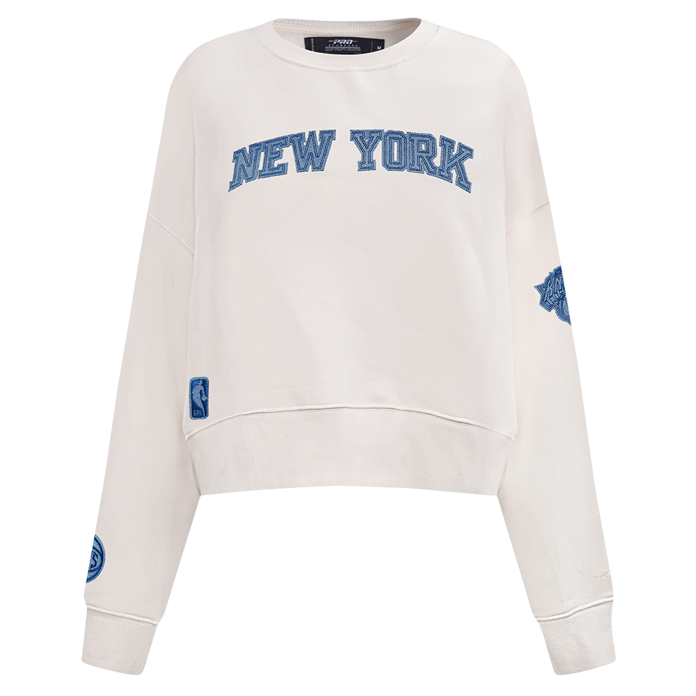 SUDADERA DE CUELLO REDONDO NBA NEW YORK KNICKS VARSITY BLUES PARA MUJER