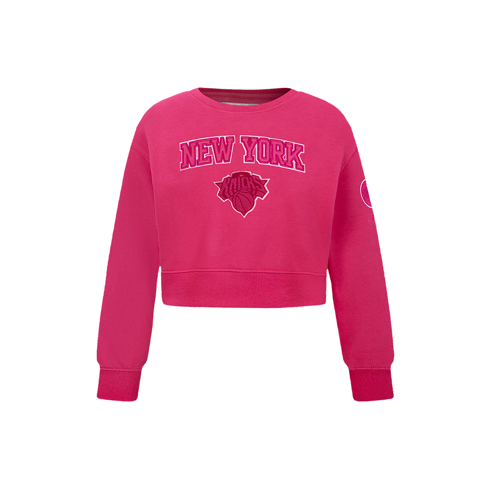 SUDADERA DE CUELLO REDONDO NBA NEW YORK KNICKS CLASSIC TRIPLE PINK PARA NIÑA