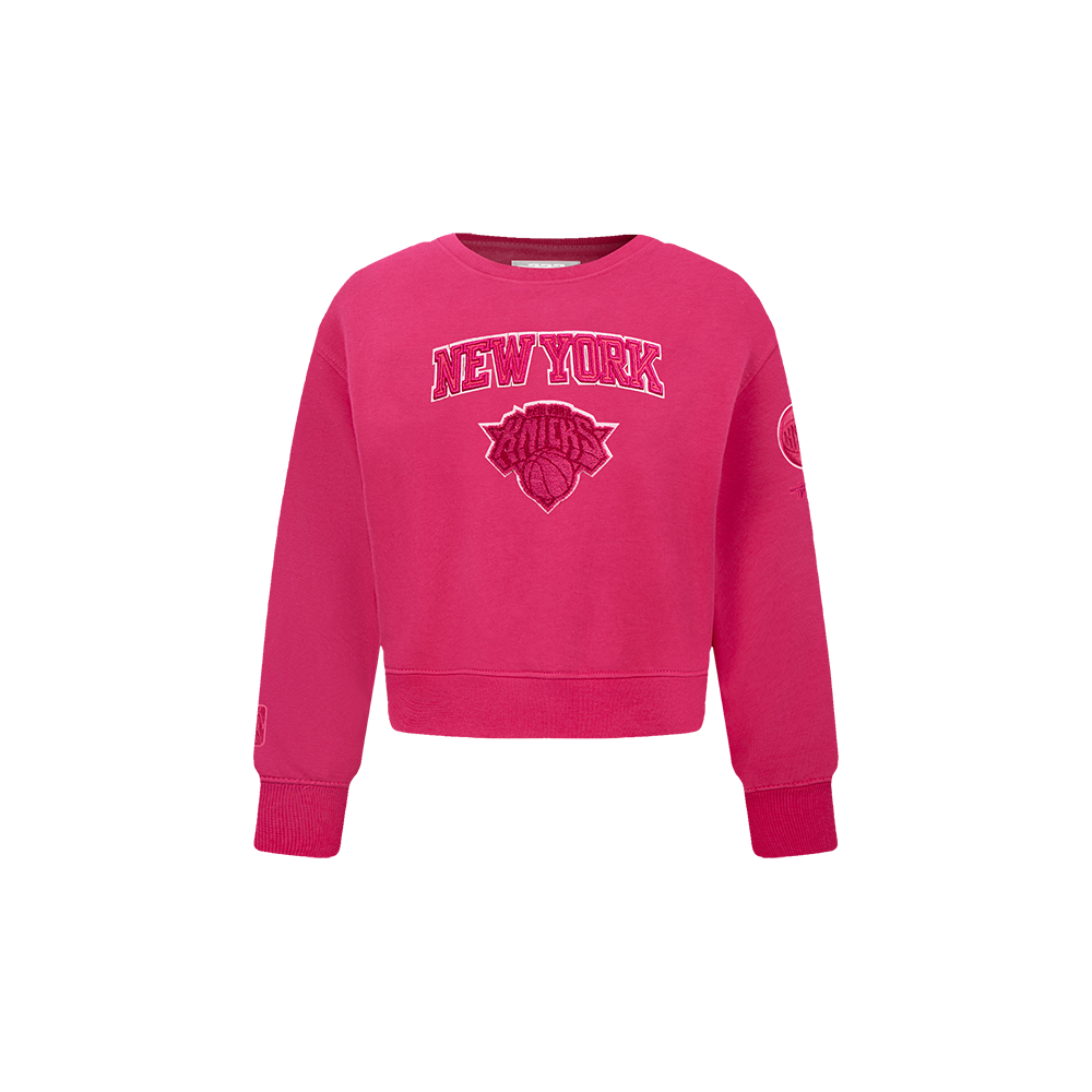 SUDADERA DE CUELLO REDONDO NBA NEW YORK KNICKS CLASSIC TRIPLE PINK PARA BEBÉ NIÑA