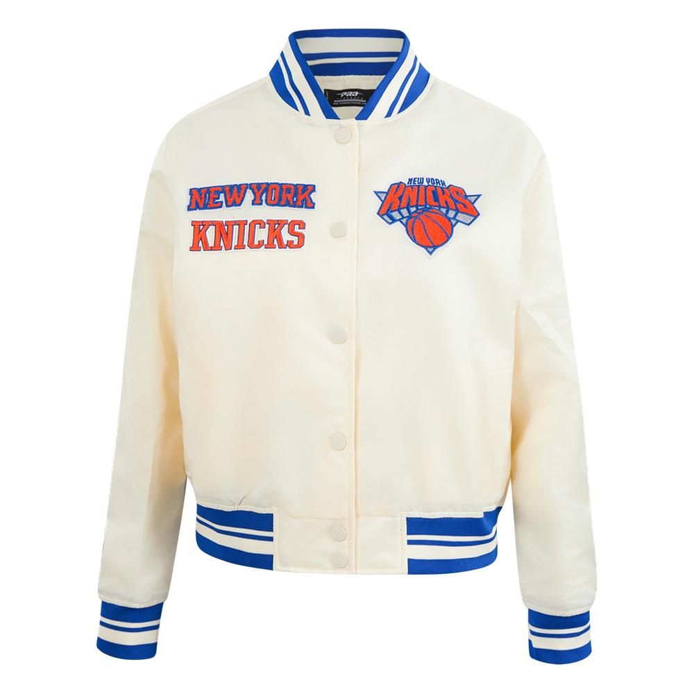 CHAMARRA DE SATÍN NBA NEW YORK KNICKS RETRO CLASSICS PARA MUJER