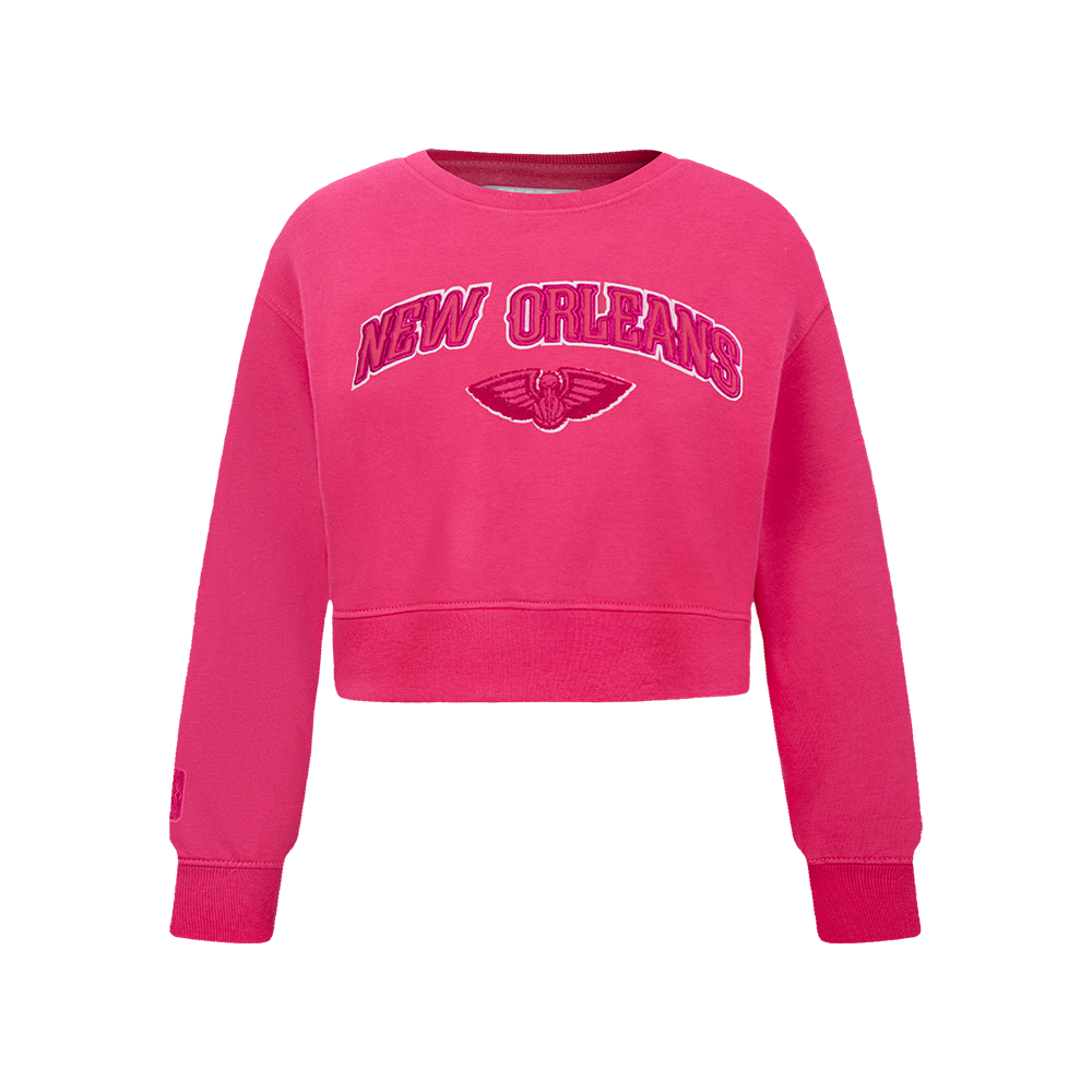SUDADERA DE CUELLO REDONDO NBA NEW ORLEANS PELICANS CLASSIC TRIPLE PINK PARA NIÑA JUNIOR