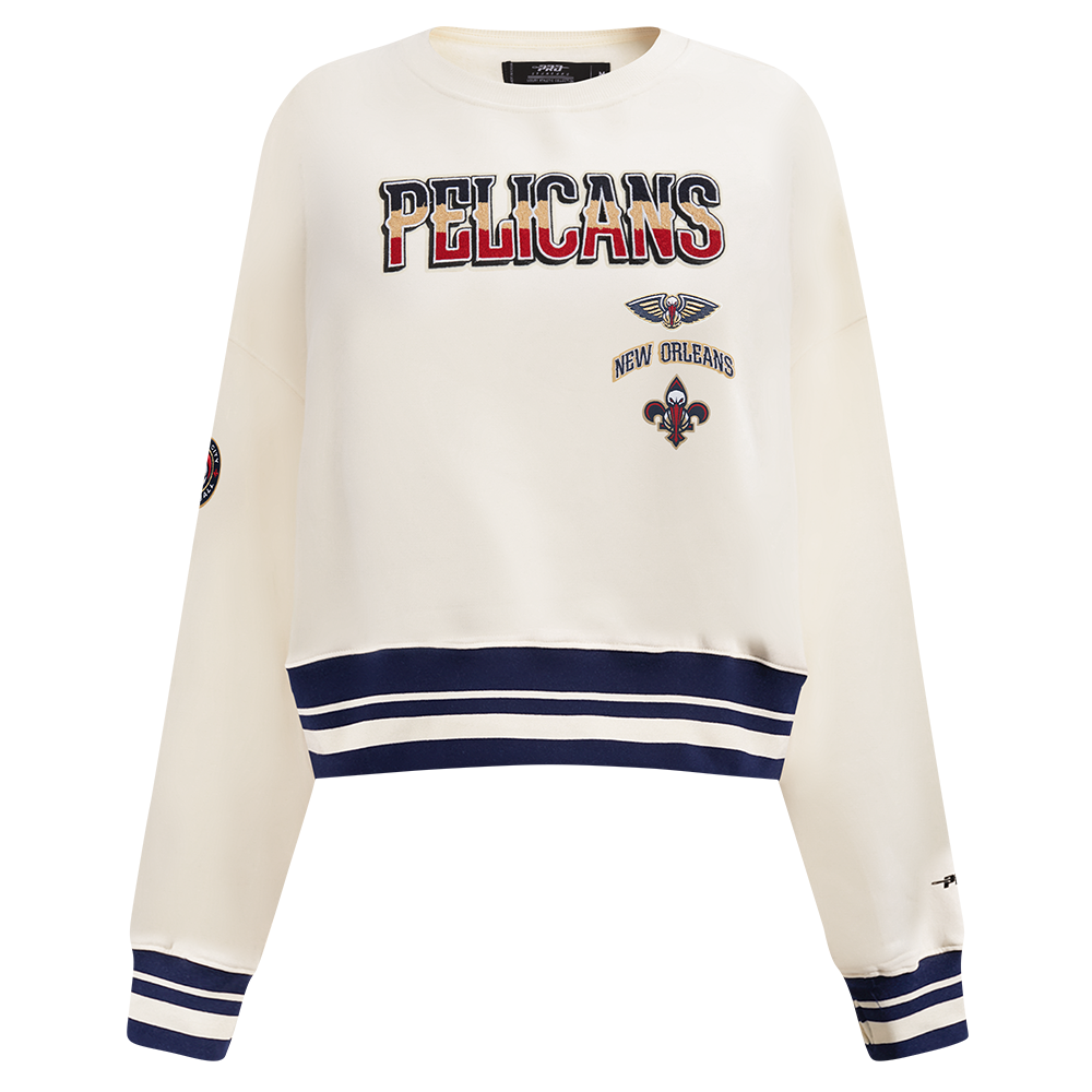 SUDADERA DE CUELLO REDONDO NBA NEW ORLEANS PELICANS RETRO CLASSICS PARA MUJER