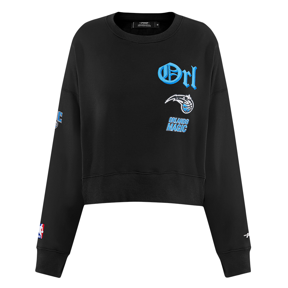 SUDADERA DE CUELLO REDONDO NBA ORLANDO MAGIC OLD ENGLISH PARA MUJER