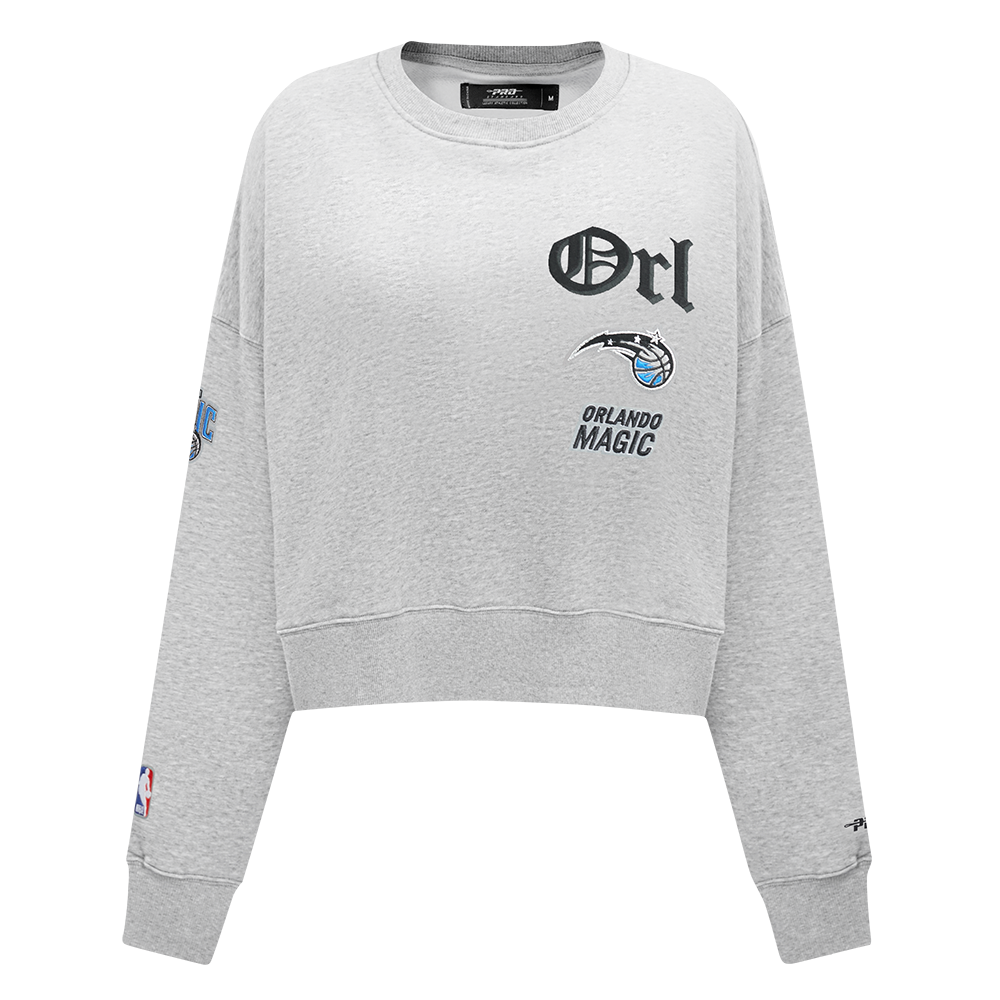 SUDADERA DE CUELLO REDONDO NBA ORLANDO MAGIC OLD ENGLISH PARA MUJER