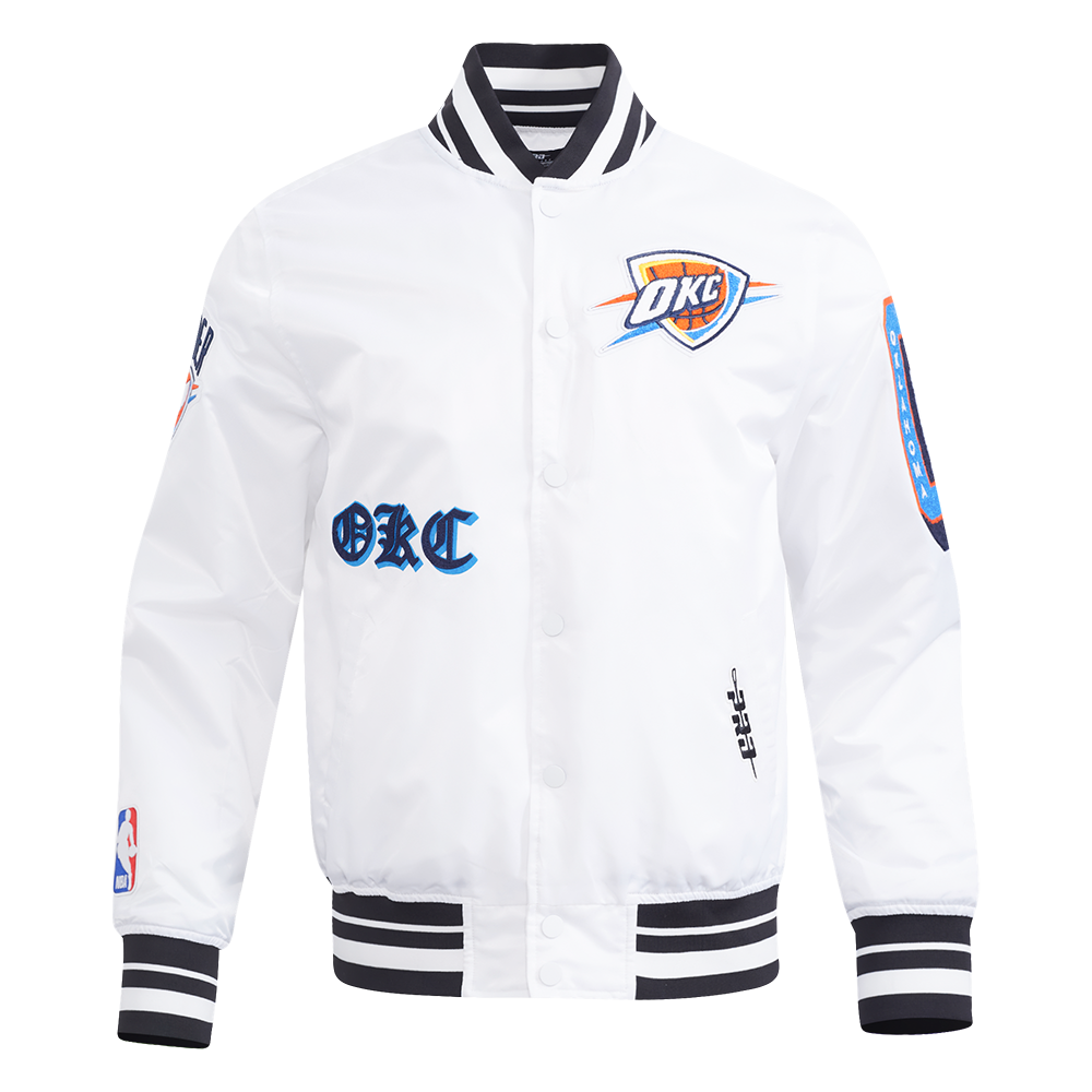 CHAMARRA DE SATÍN NBA OKLAHOMA CITY THUNDER OLD ENGLISH