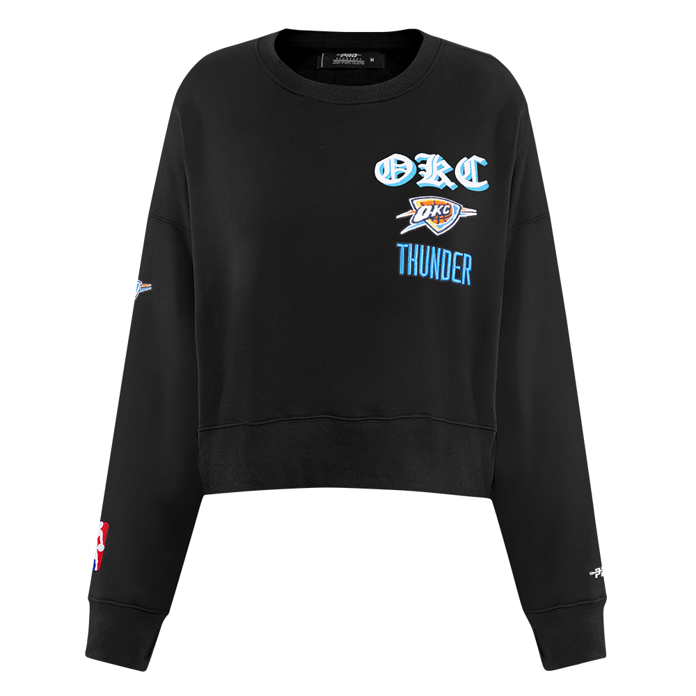 SUDADERA DE CUELLO REDONDO NBA OKLAHOMA CITY THUNDER OLD ENGLISH PARA MUJER