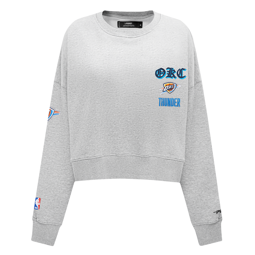 SUDADERA DE CUELLO REDONDO NBA OKLAHOMA CITY THUNDER OLD ENGLISH PARA MUJER