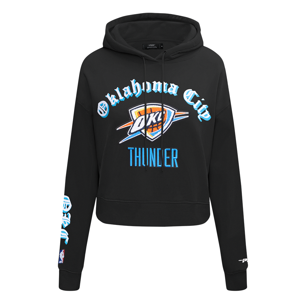 SUDADERA CON GORRO NBA OKLAHOMA CITY THUNDER OLD ENGLISH PARA MUJER