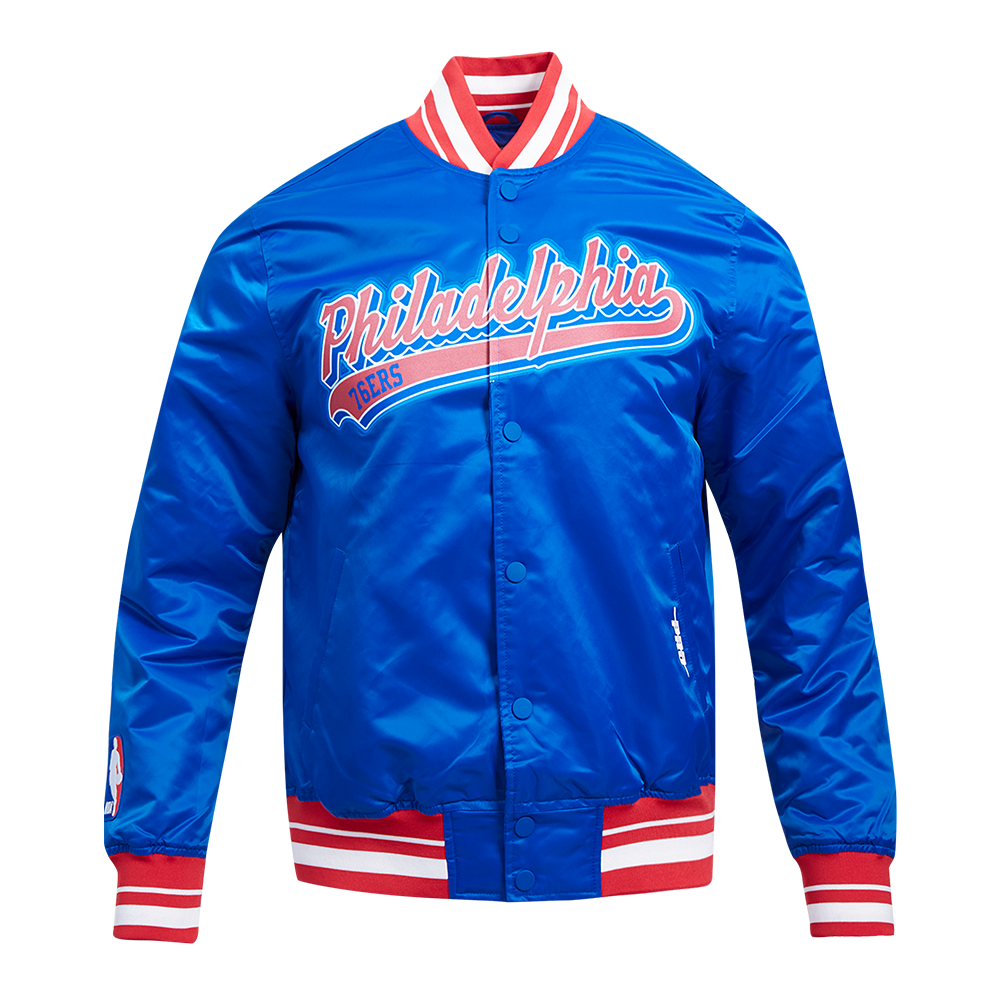 CHAMARRA DE SATÍN NBA PHILADELPHIA 76ERS SCRIPT TAIL