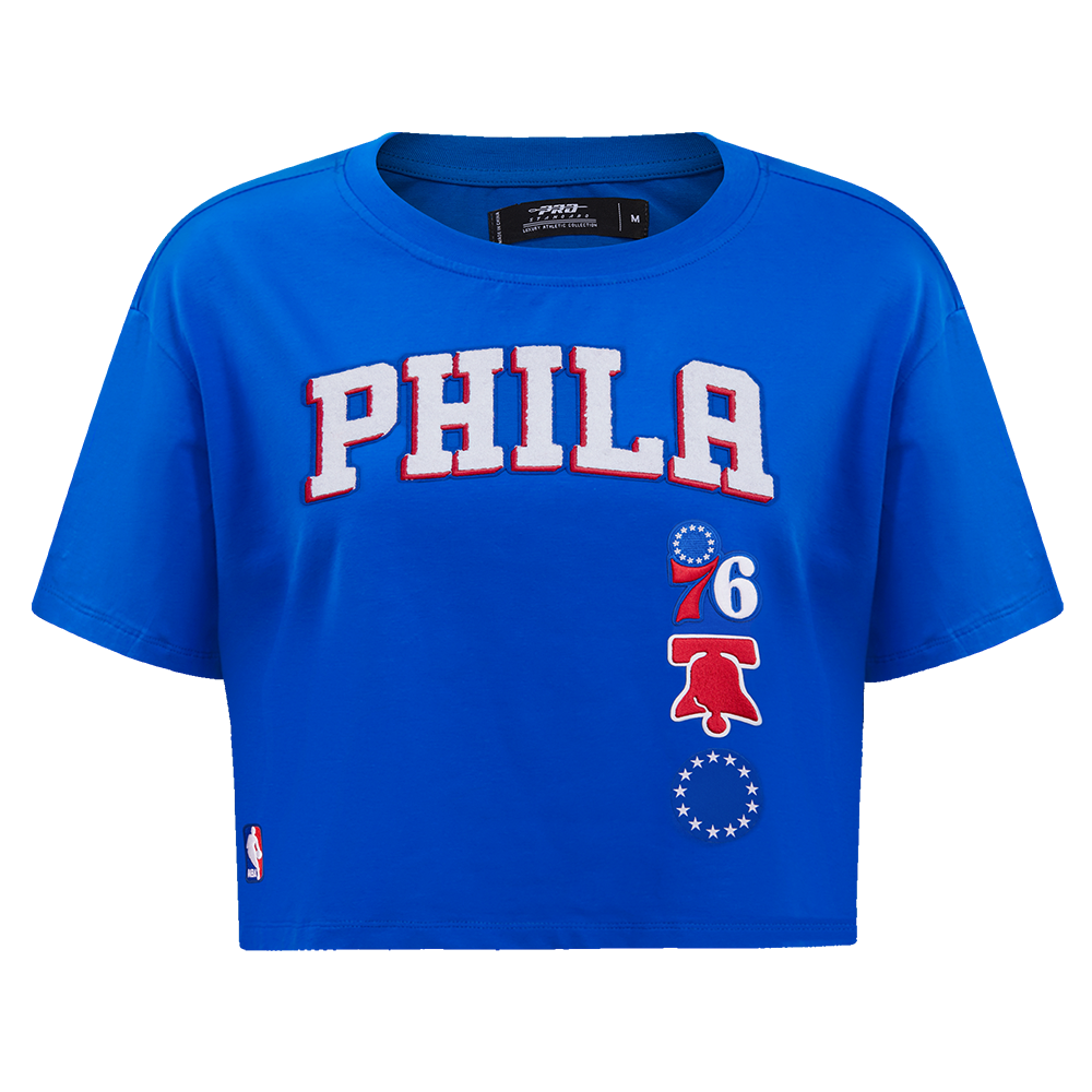 PLAYERA CROP NBA PHILADELPHIA 76ERS RETRO CLASSICS PARA MUJER