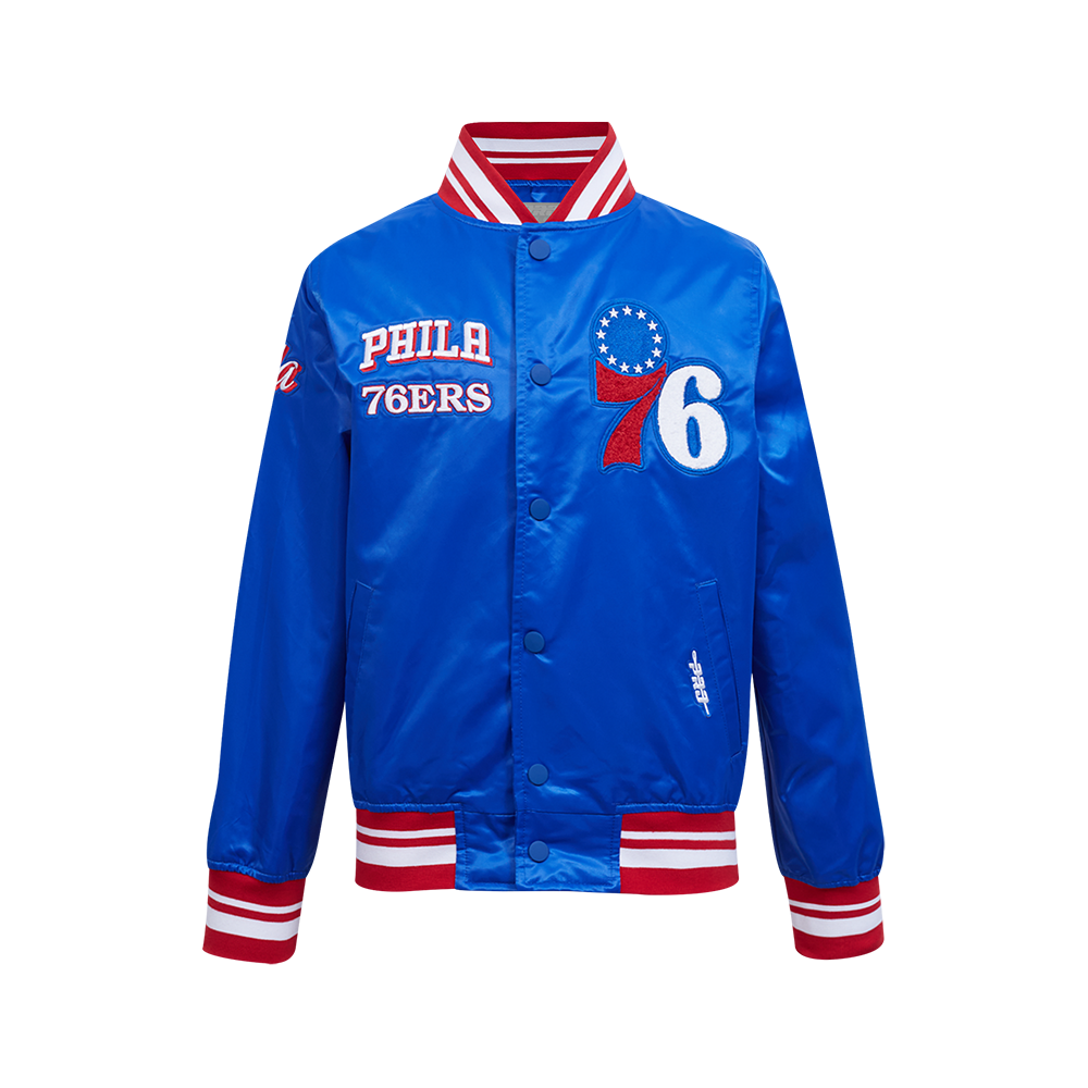 CHAMARRA DE SATIN NBA PHILADELPHIA 76ERS RETRO CLASSICS PARA NIÑO JUNIOR
